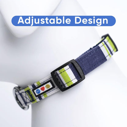 Pet Soft Adjustable Solid Color Nylon Puppy/Dog Collar Personalized Dog Collar Embroidered Customize W Pet Name & Phone Number Small Green/White/Blue