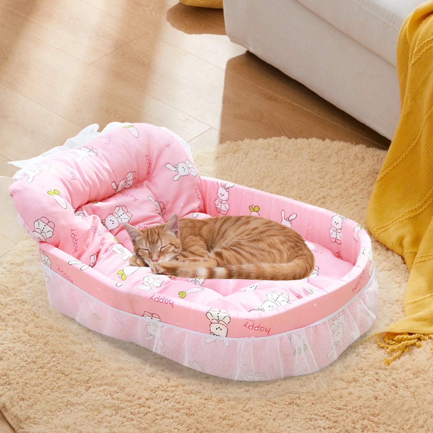 Cats Bed Dog Bed Pet Bed Pet Mat Cats House Pet Cushion Kitty Cushion Pet Blanket Pet Mat Pet Sleeping Pad Pet Resting Bed,Warm Bed for Small to Medium Dogs Cats(22.44X15.75X5.12In)