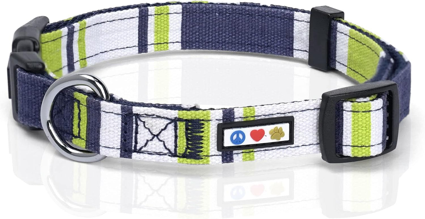 Pet Soft Adjustable Solid Color Nylon Puppy/Dog Collar Personalized Dog Collar Embroidered Customize W Pet Name & Phone Number Small Green/White/Blue