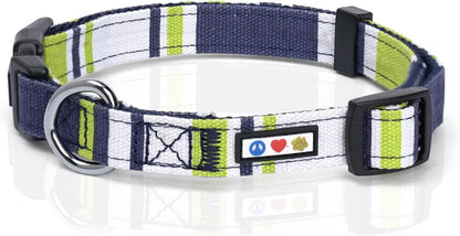 Pet Soft Adjustable Solid Color Nylon Puppy/Dog Collar Personalized Dog Collar Embroidered Customize W Pet Name & Phone Number Small Green/White/Blue