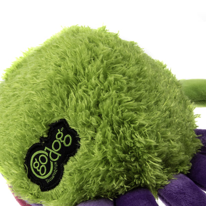 Playclean Germs Squeaky Plush Dog Toy with Odor-Eliminating Essential Oils, Chew Guard Technology - Purple, Large