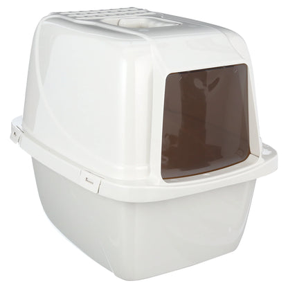 Pets Odor Control Large Enclosed Cat Litter Box, Hooded, Pearl, CP6