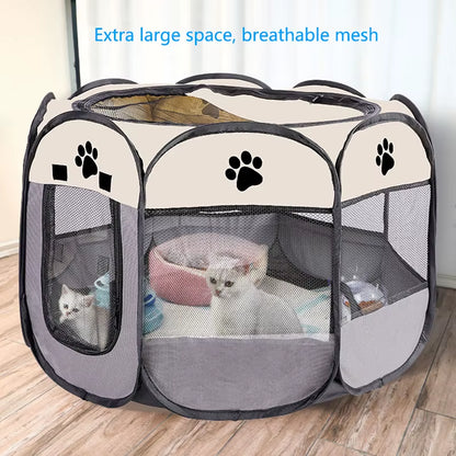Pet Nest Pet Dog Cat Delivery Room Foldable Cat Nest Pet Fence Tent Octagonal Cage Pet Supplies